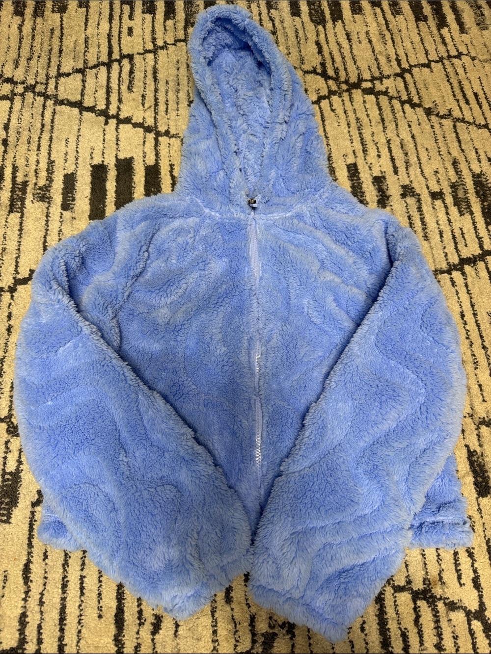 Xersion Plush Hooded Puffer Jacket - Light Blue